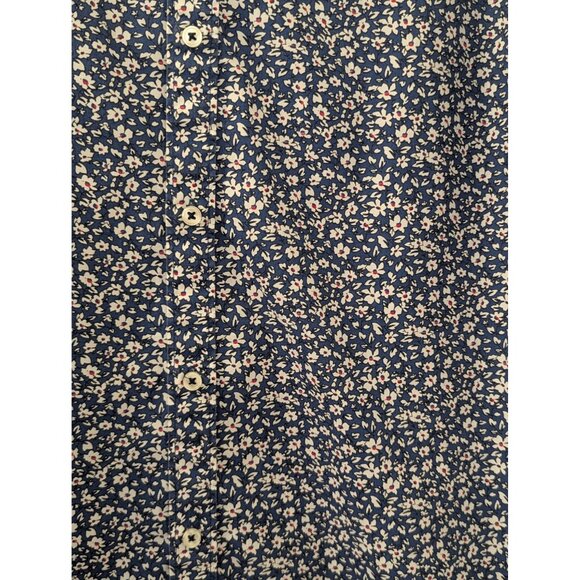 Zara Mens Slim Fit Floral Print Button-Up Long Sleeve Shirt Size L Blue & White - Picture 2 of 5